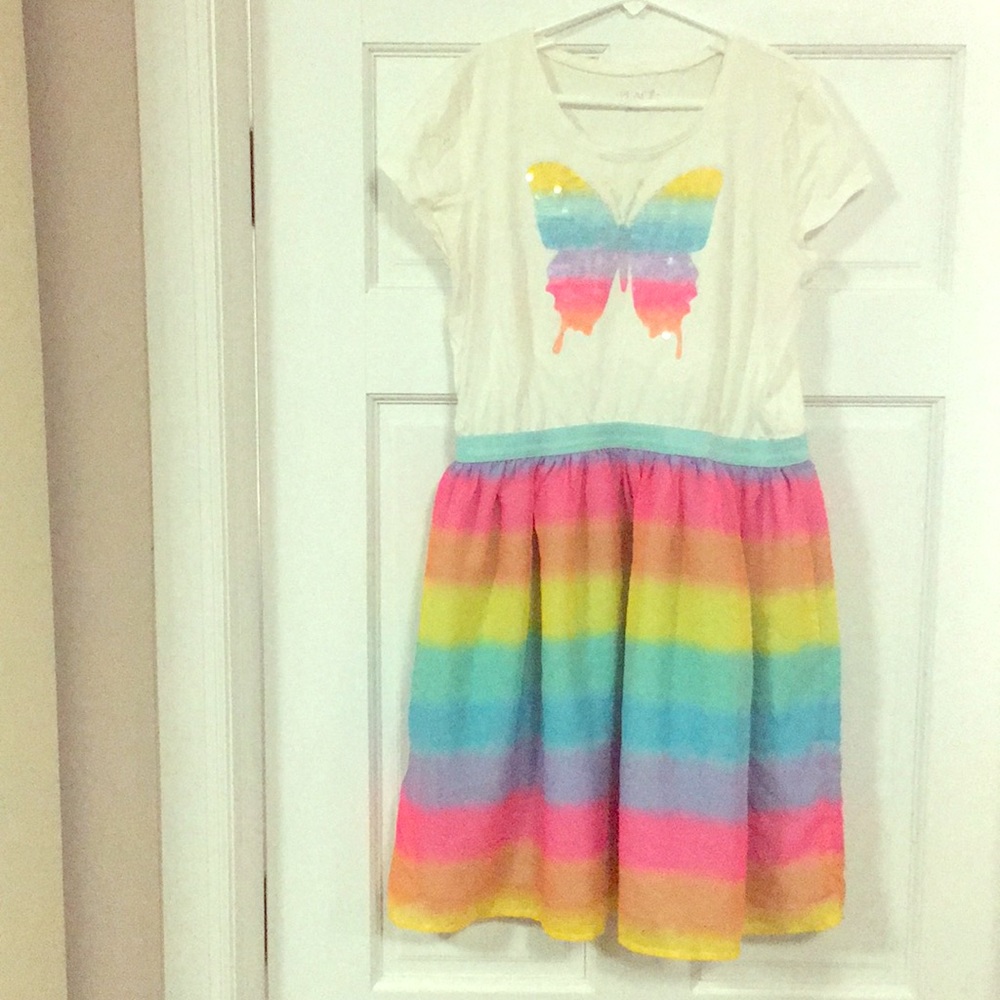 Girl’s Rainbow Butterfly Dress